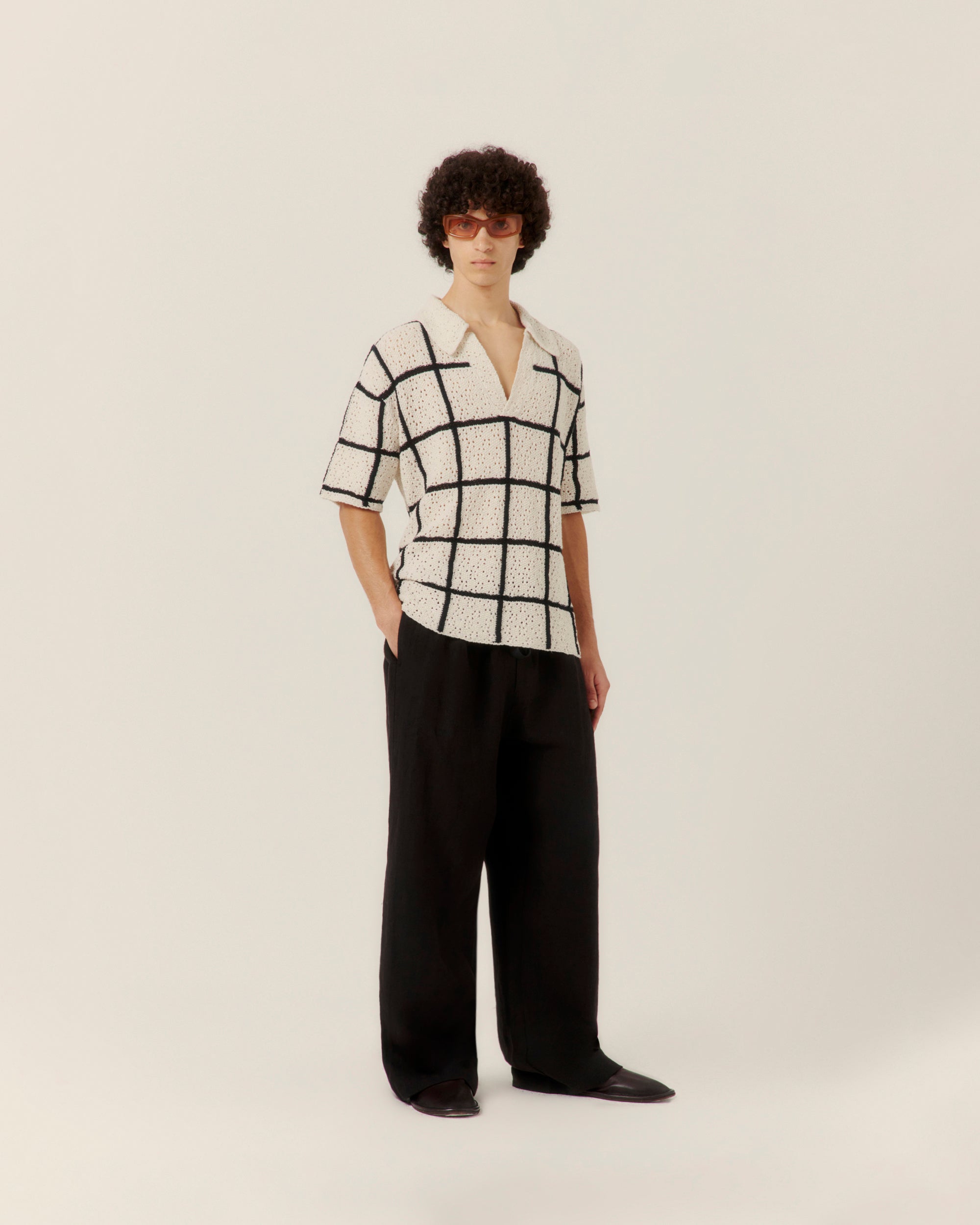 Linen Pleated Pocket Wide Leg Trousers