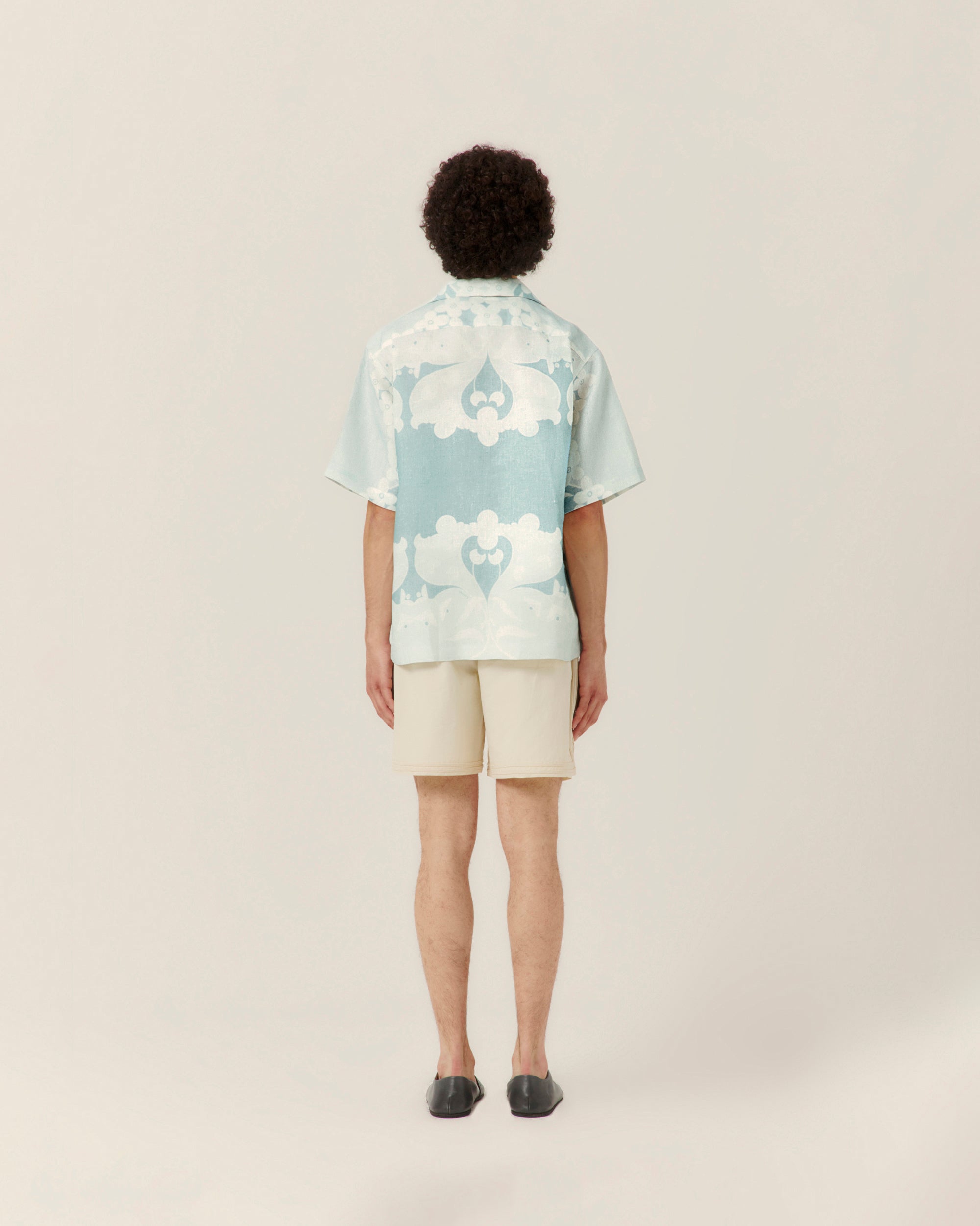 Paradise Floral Camp Collar Shirt Blue