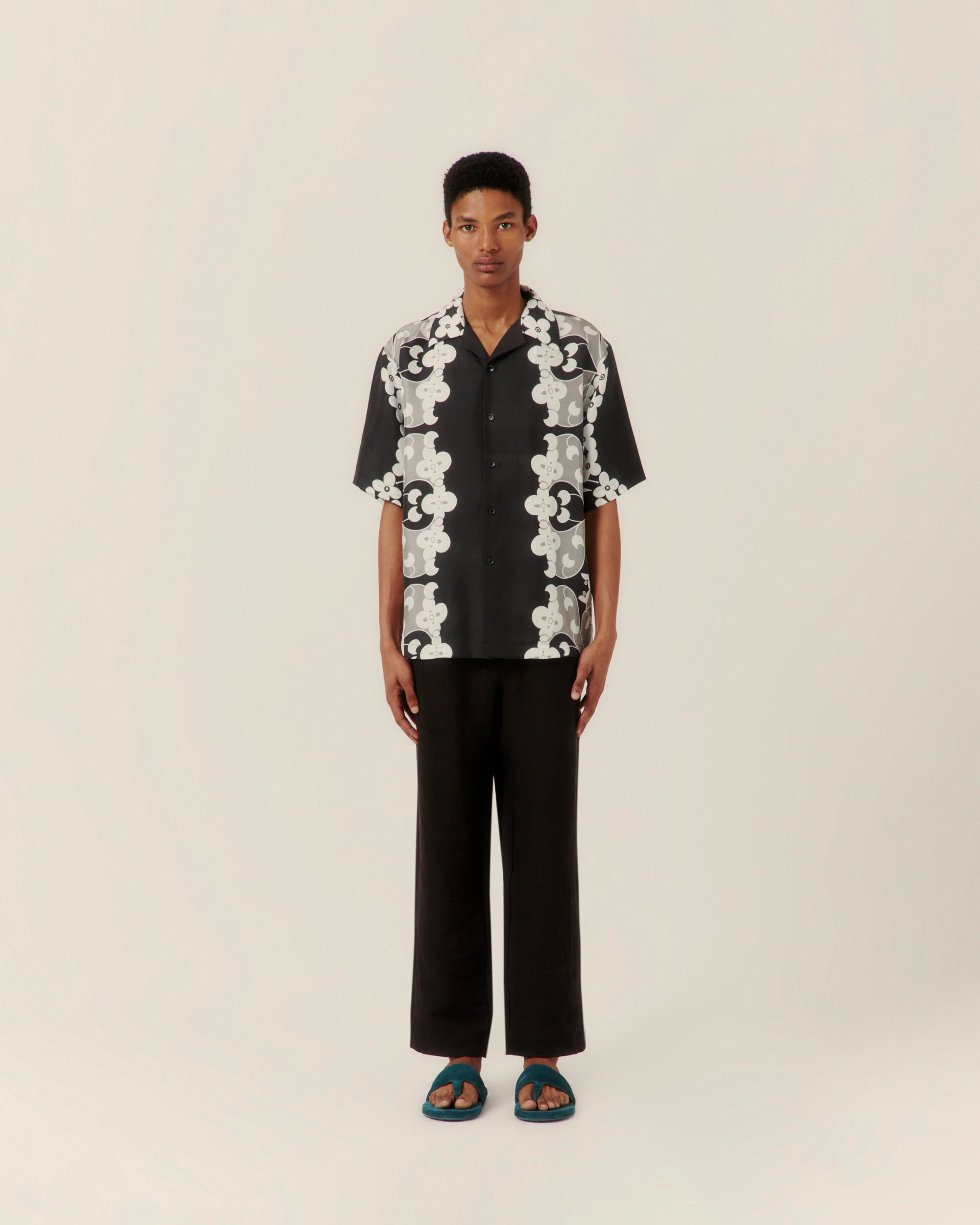 Paradise Floral Silk Camp Collar Shirt