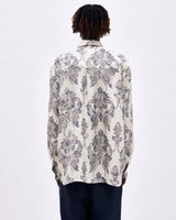 Faded Palm Natural Oversized LS Silk Shirt - COMMAS 