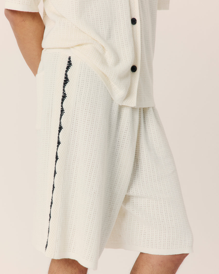 Embroidered Crochet Short