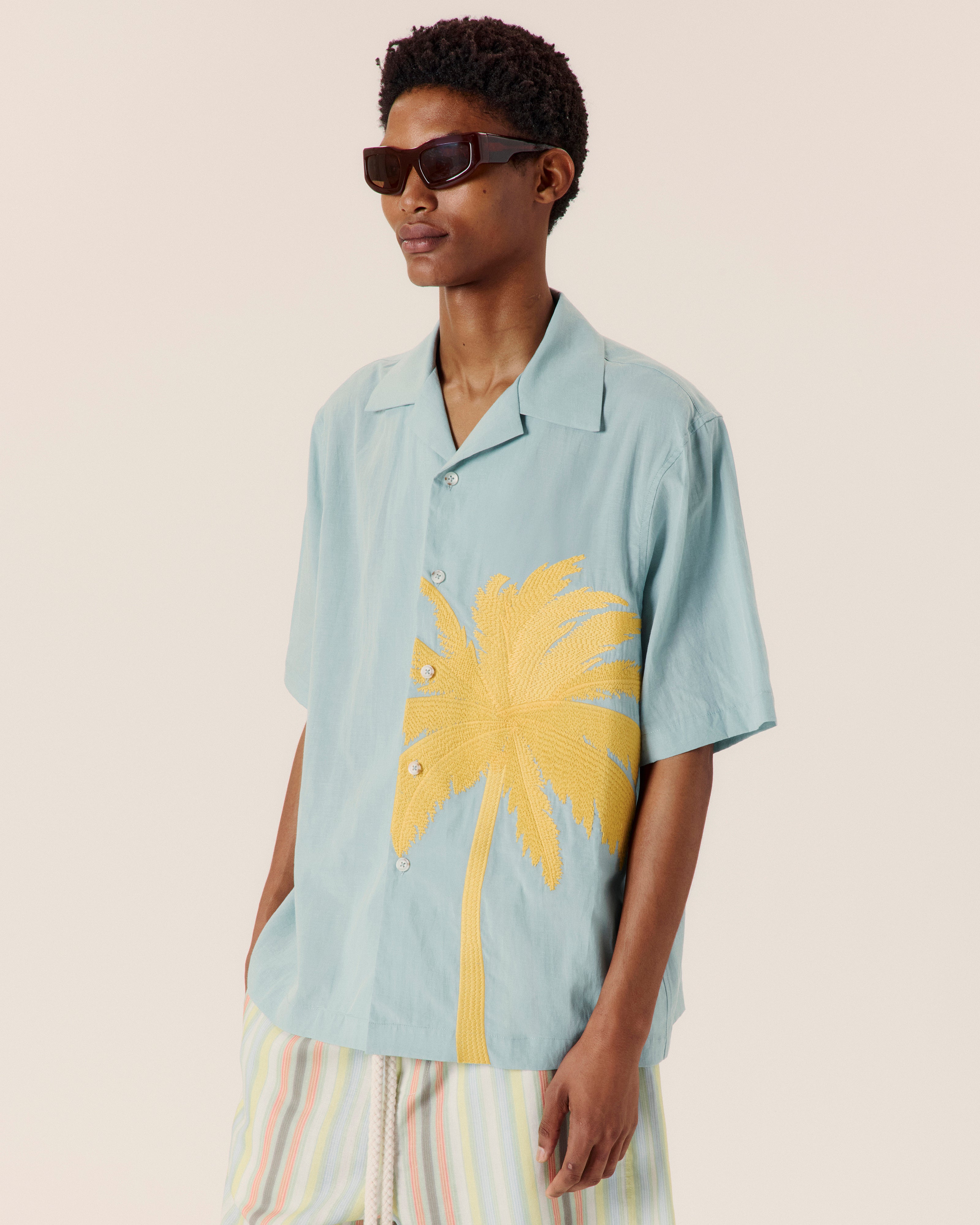 Island Embroidery Bowling Shirt - COMMAS