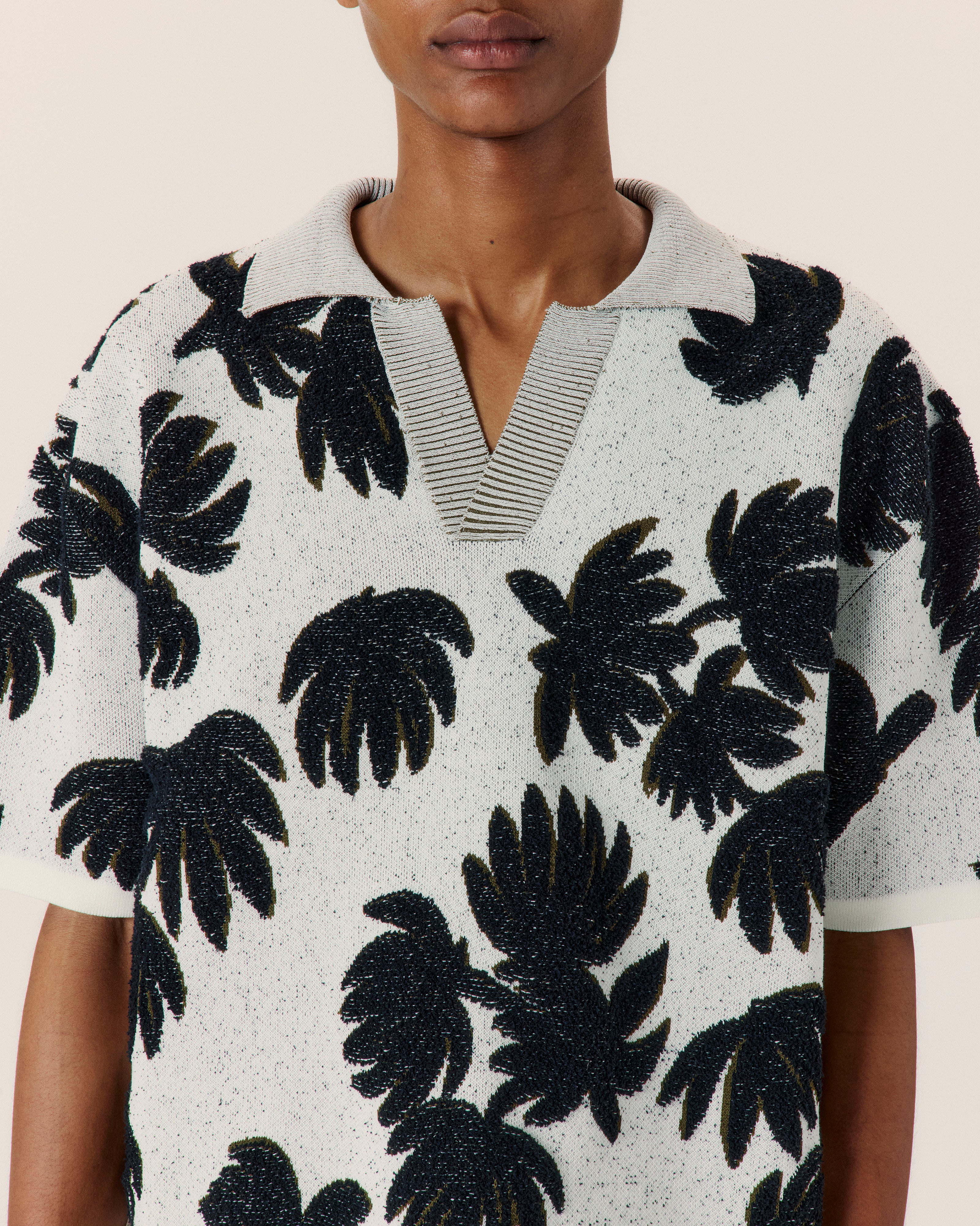Palm Jacquard Polo - COMMAS