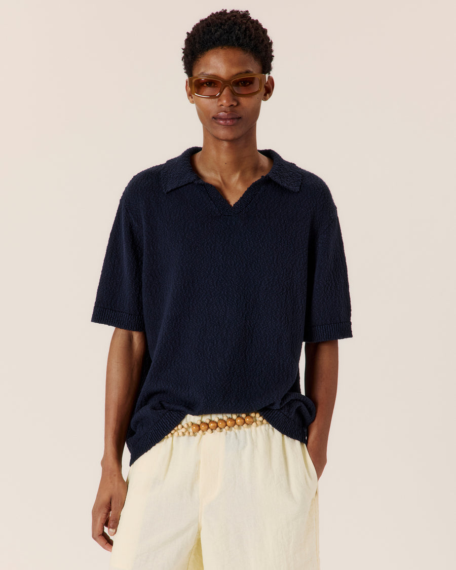 Textured Cotton Polo