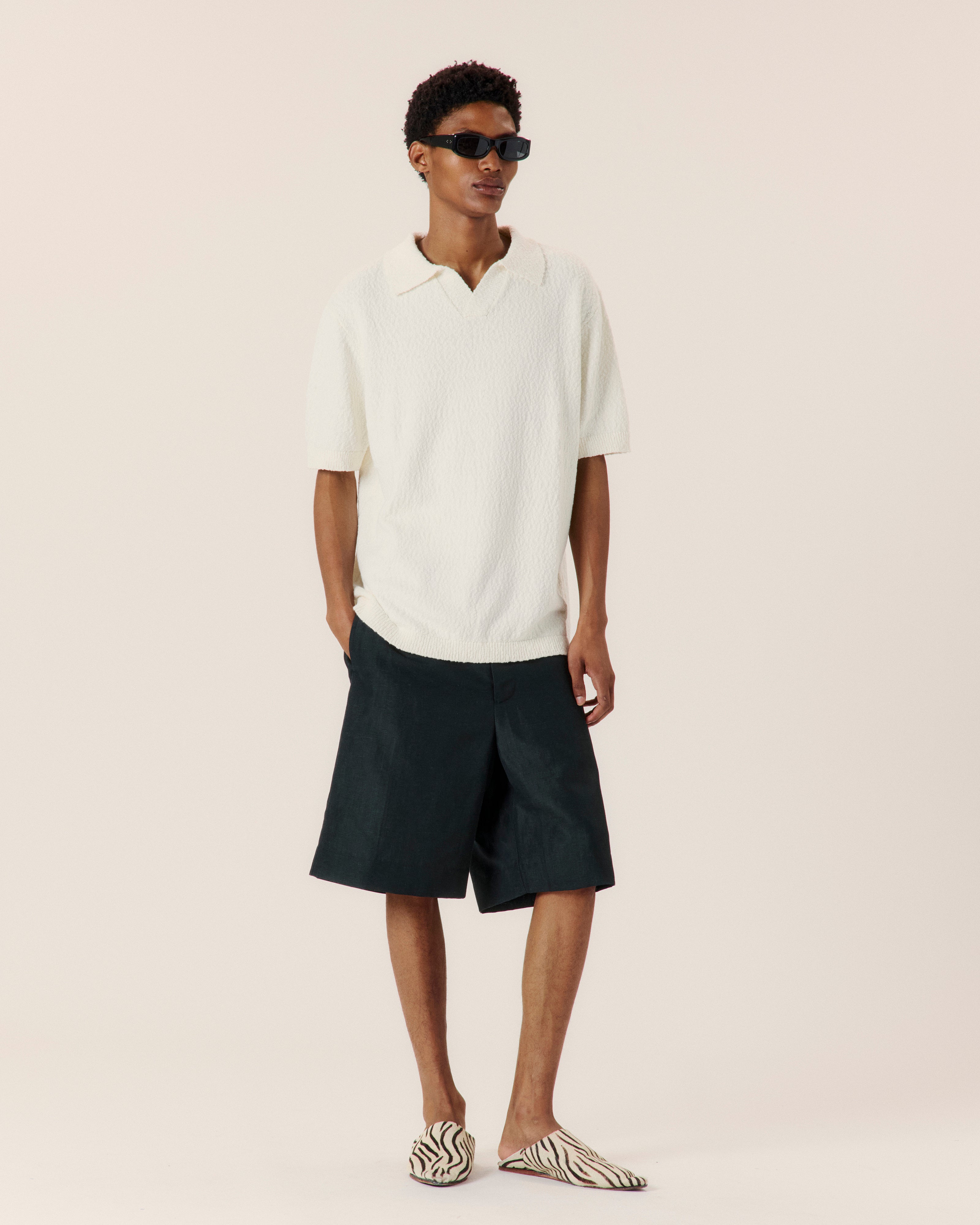 Wool Linen Tailored Short - COMMAS