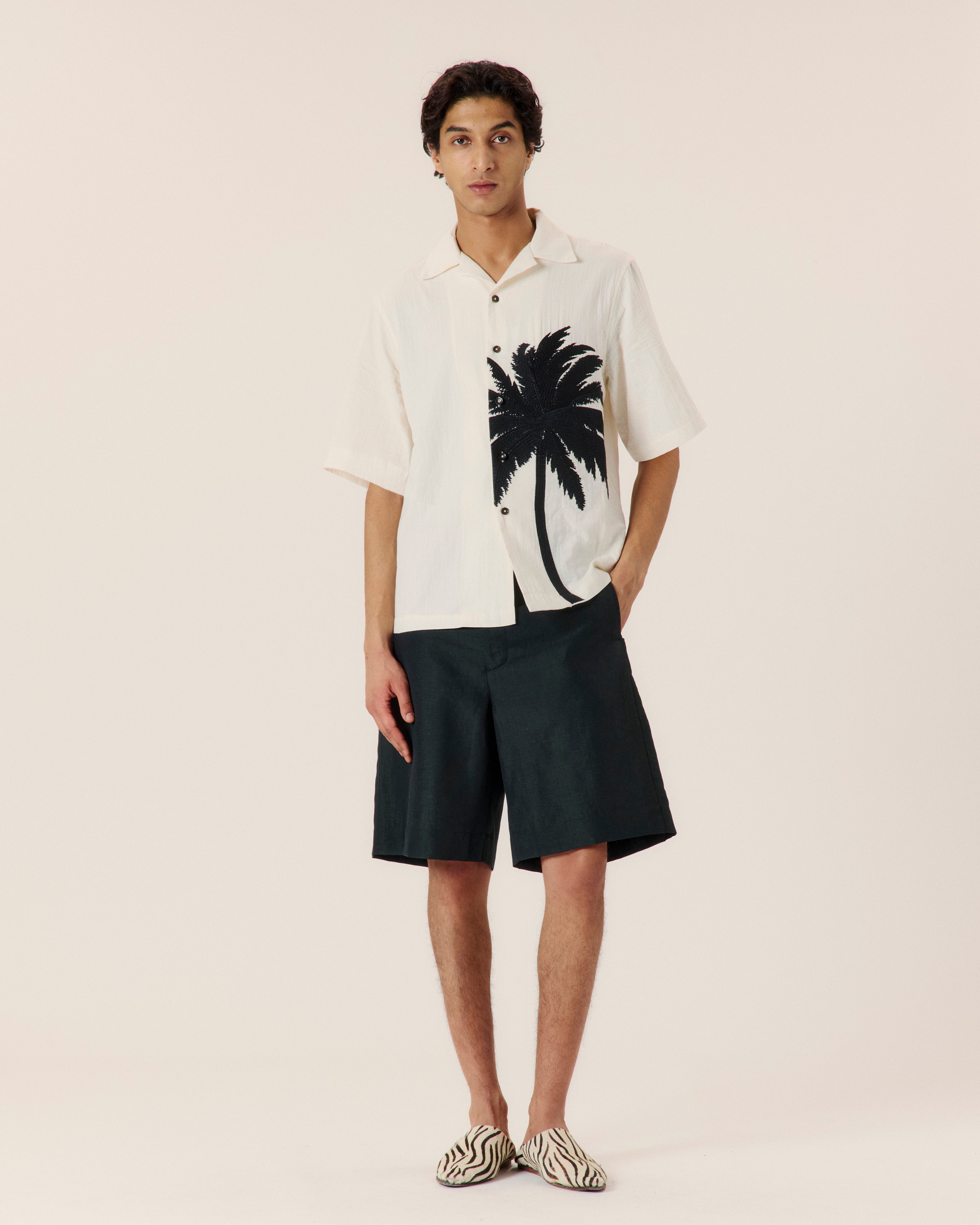 Island Embroidery Bowling Shirt - COMMAS