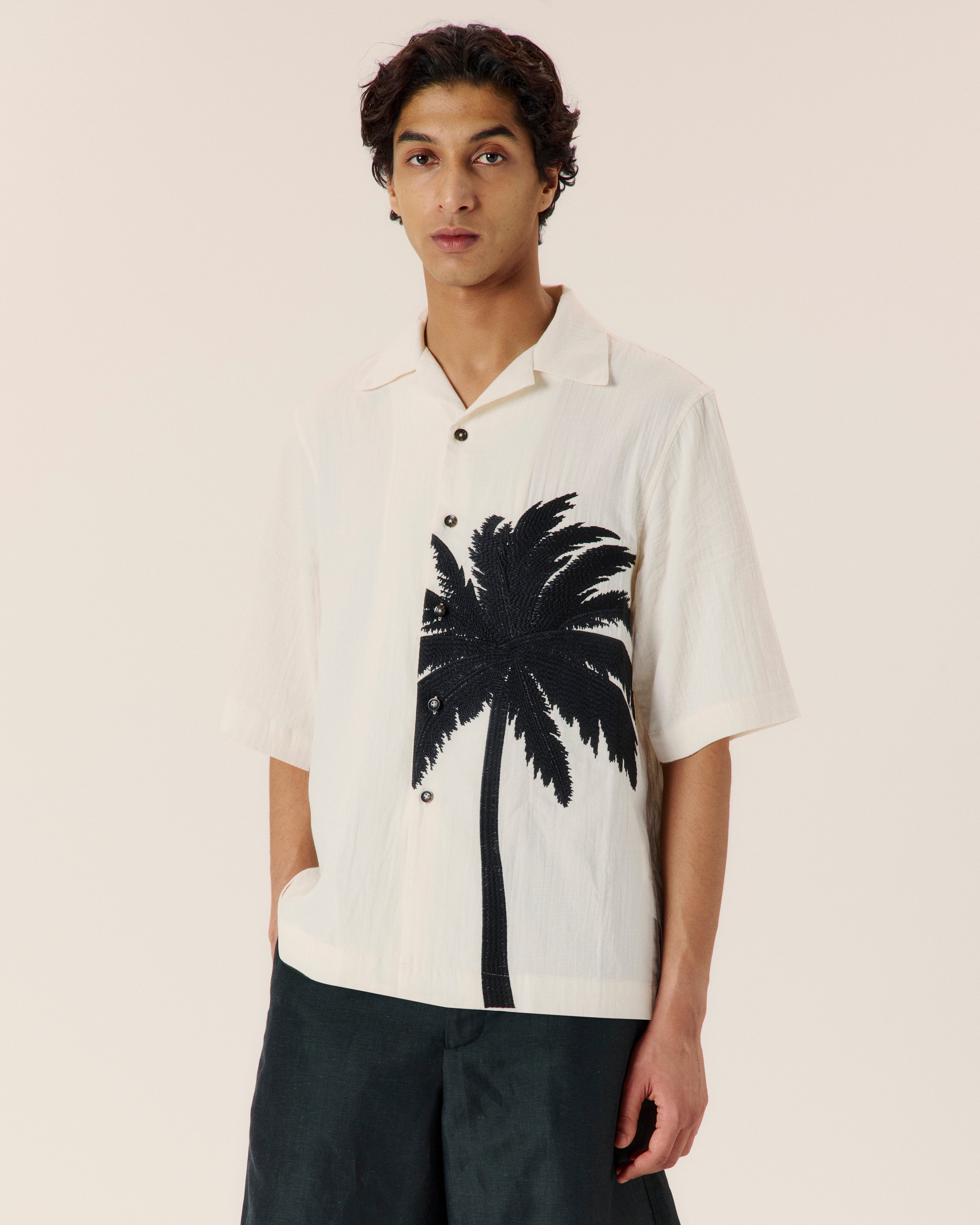 Island Embroidery Bowling Shirt - COMMAS