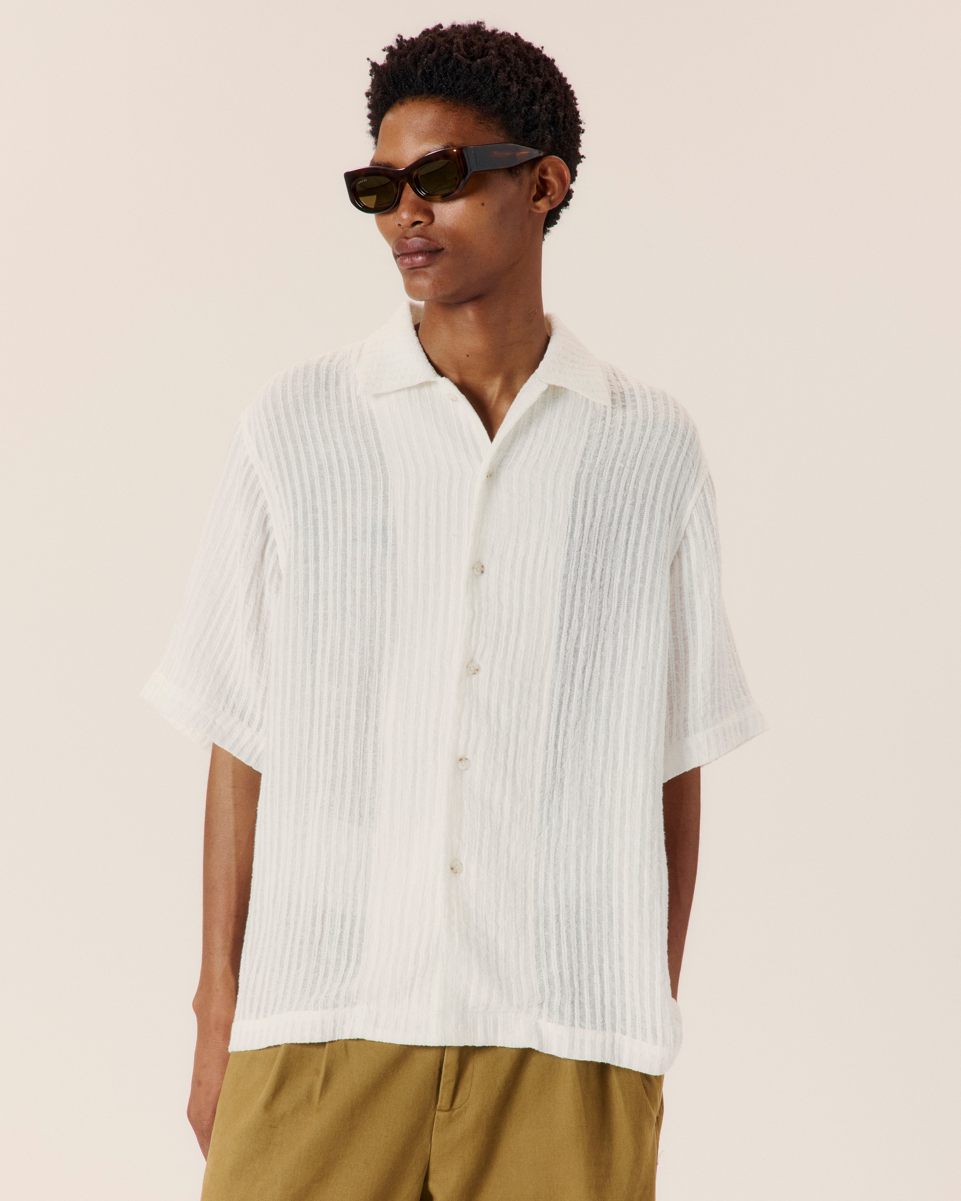 Sheer Stripe Classic Shirt - COMMAS