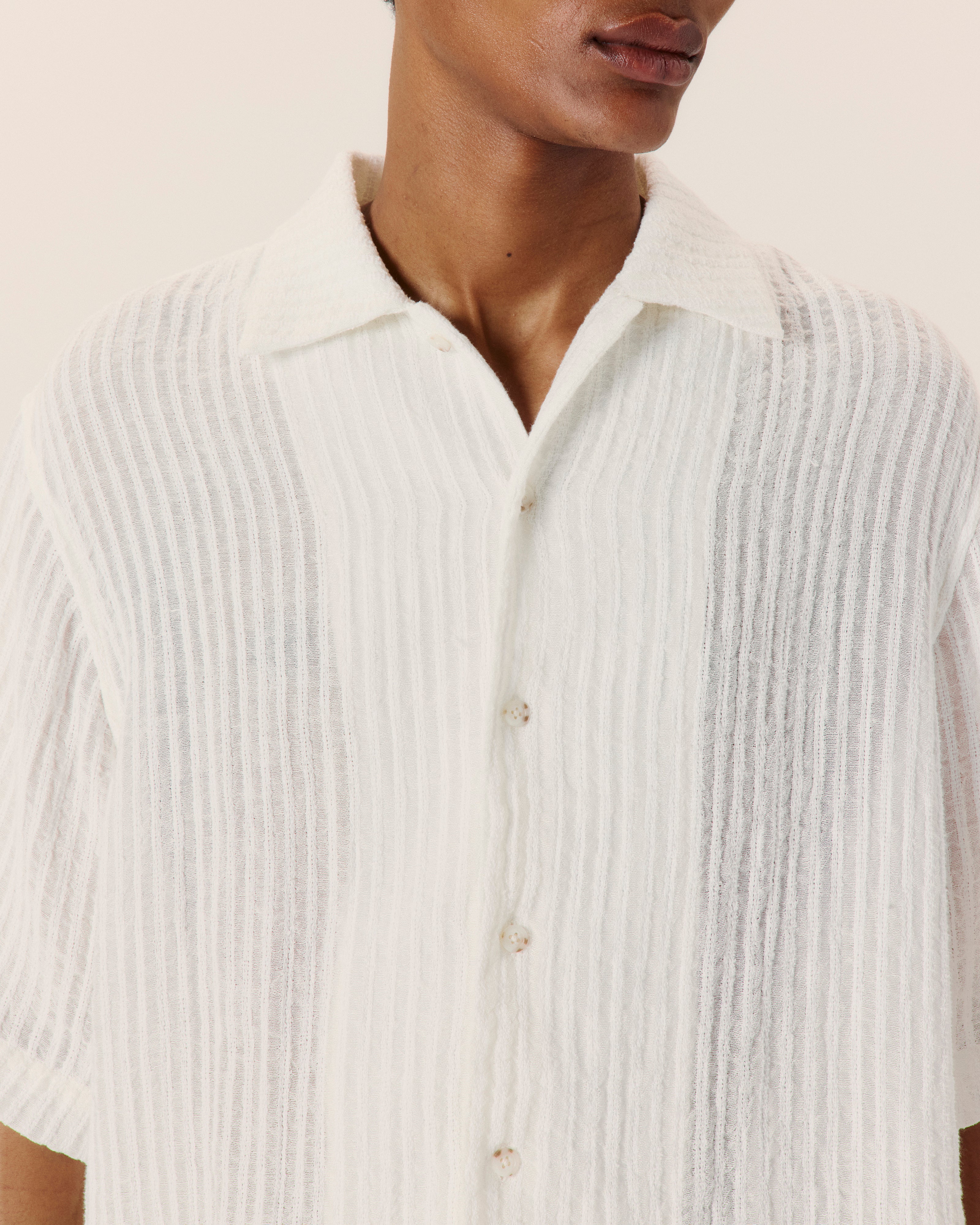 Sheer Stripe Classic Shirt - COMMAS