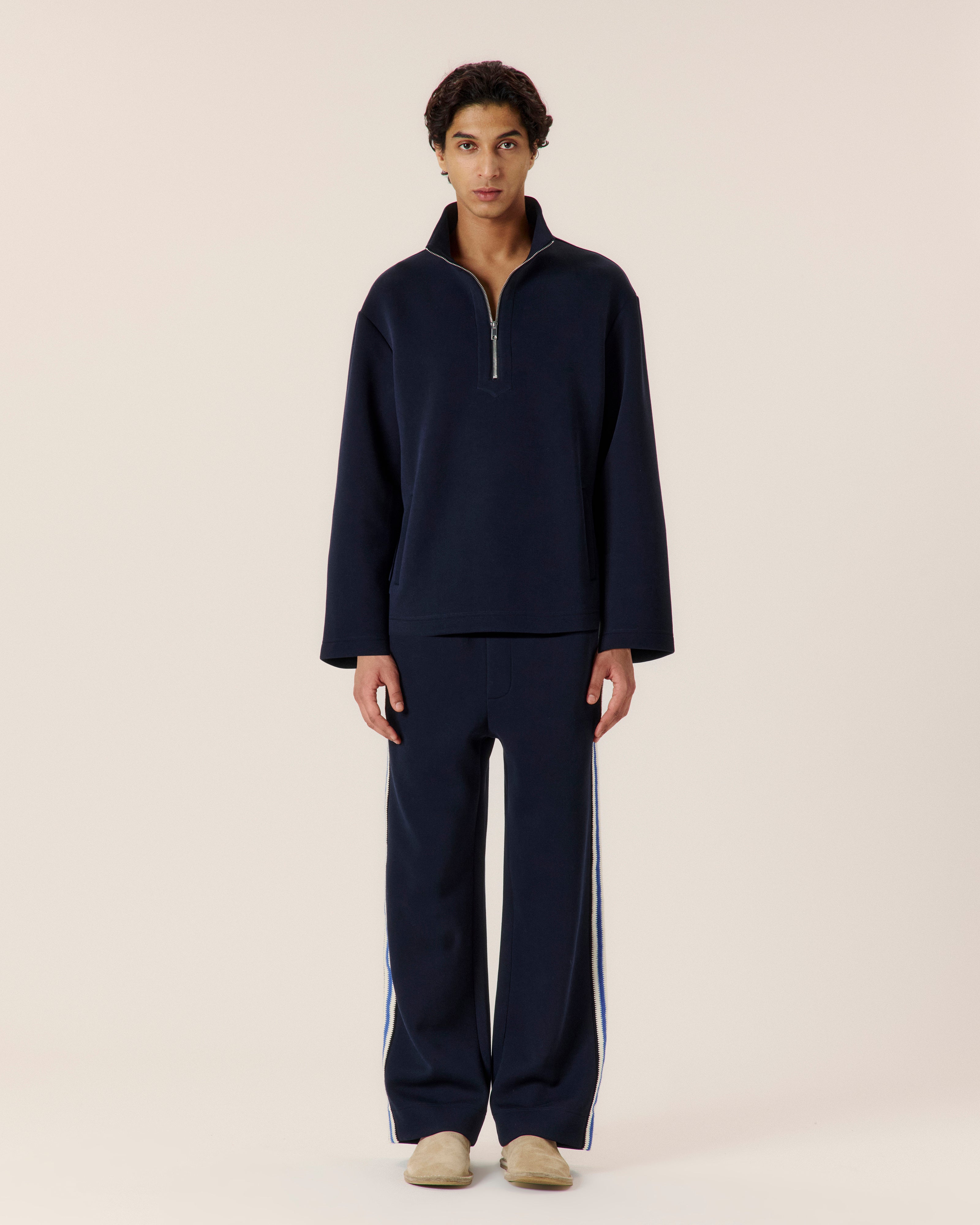 Crochet Stripe Jersey Trouser - COMMAS 