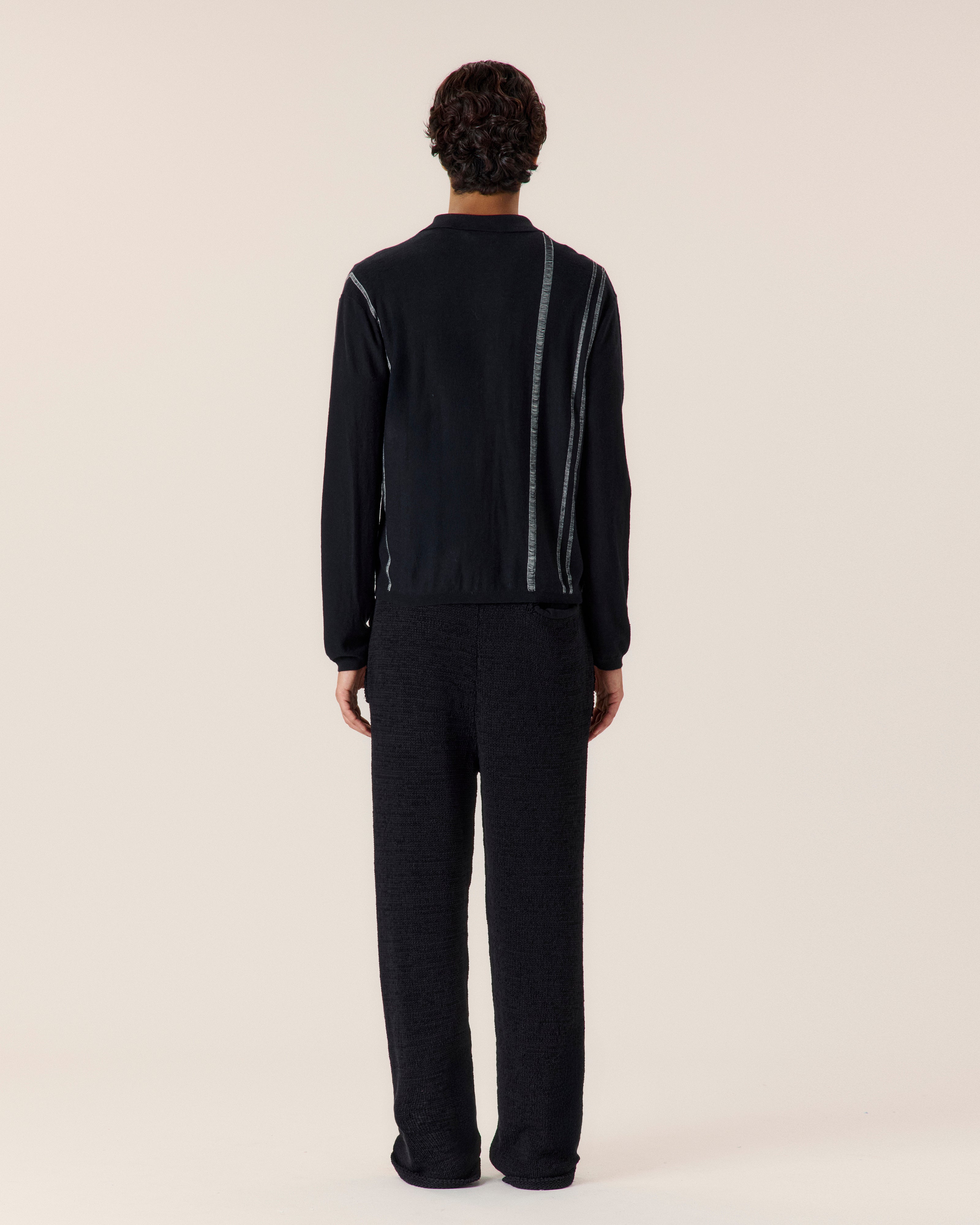 Cotton Cashmere Yarn Stripe Cardigan - COMMAS 