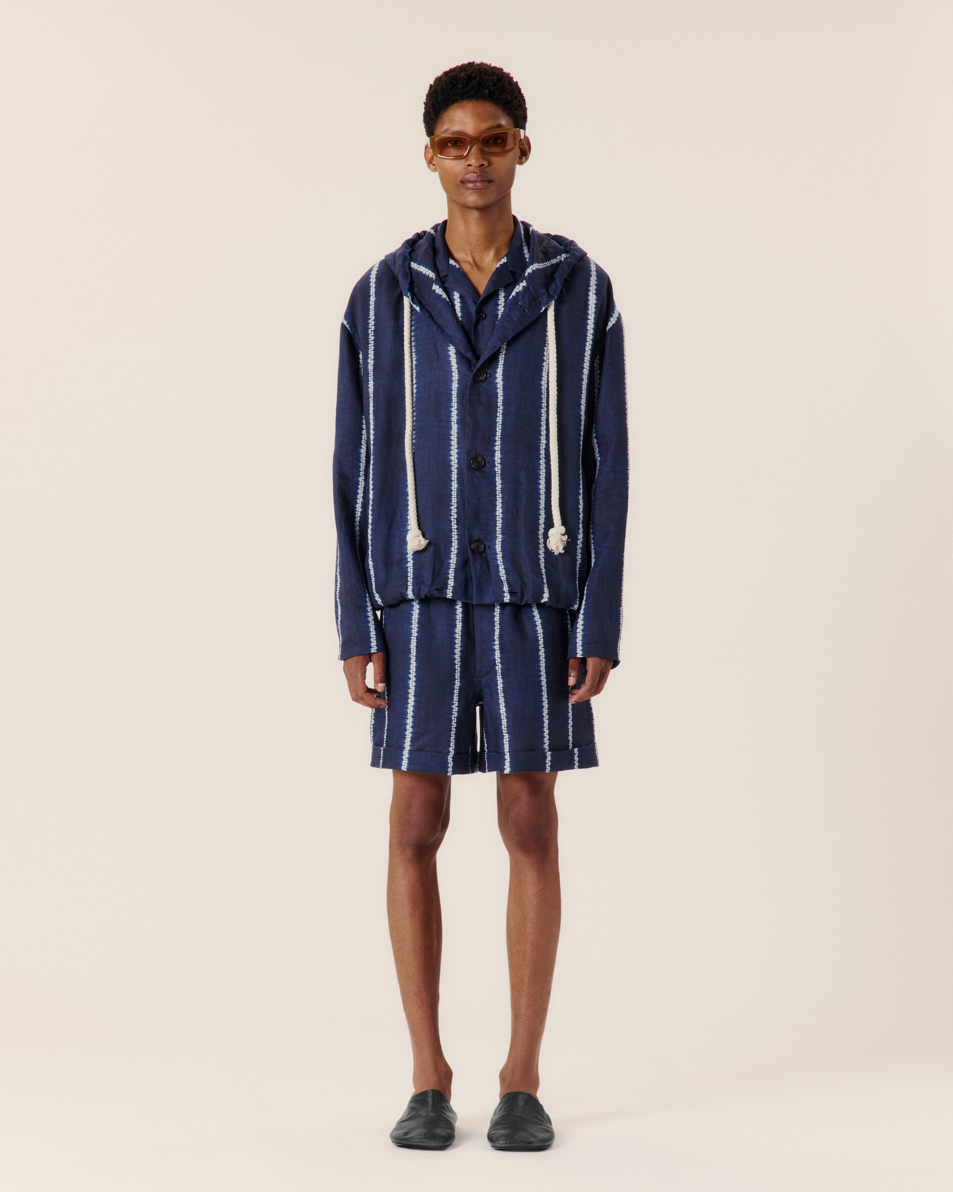 Shibori Stripe Hoodie - COMMAS