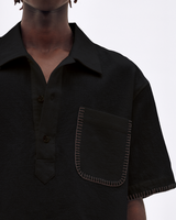 Black Blanket Stitch Shirt - COMMAS 