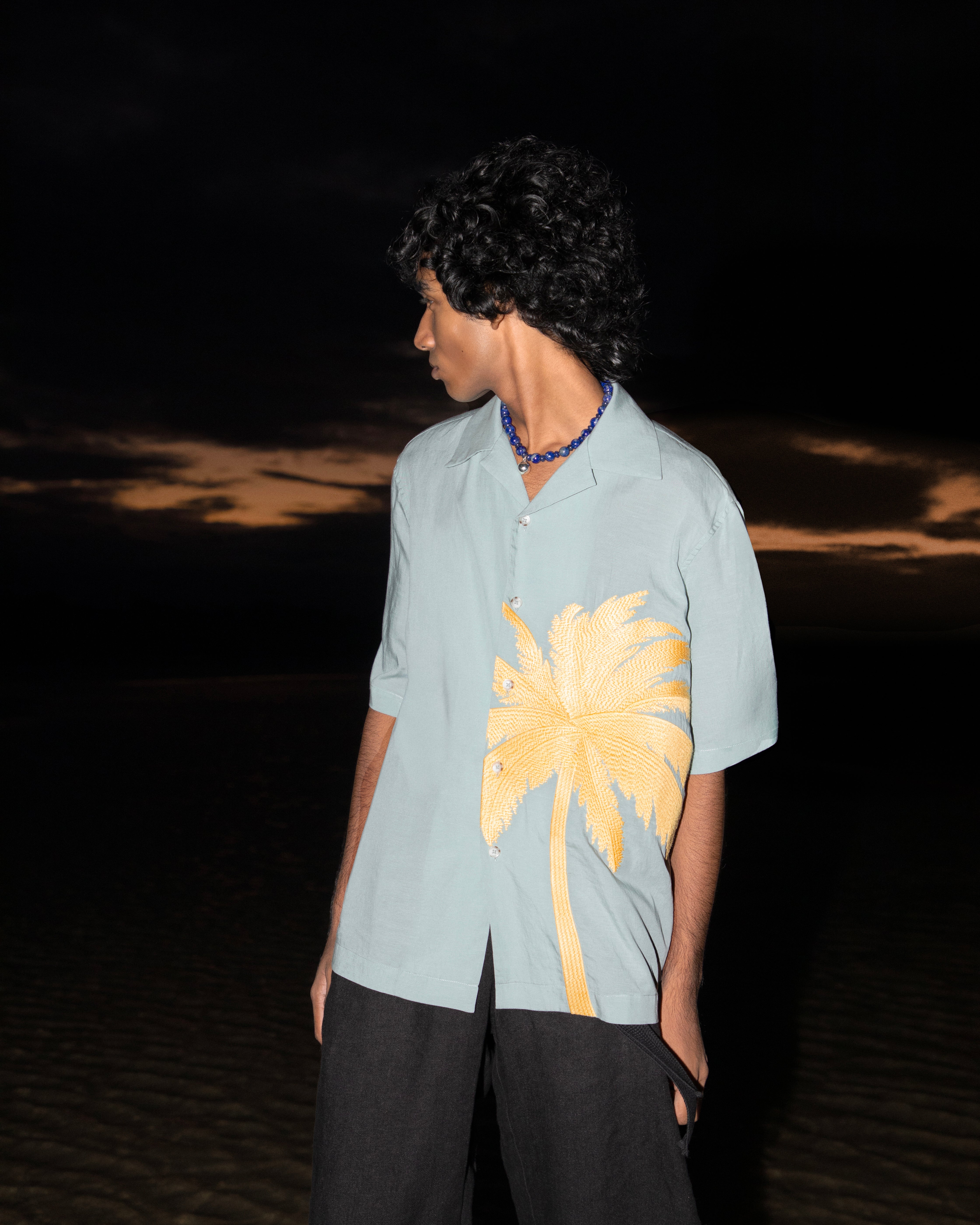 Island Embroidery Bowling Shirt - COMMAS 