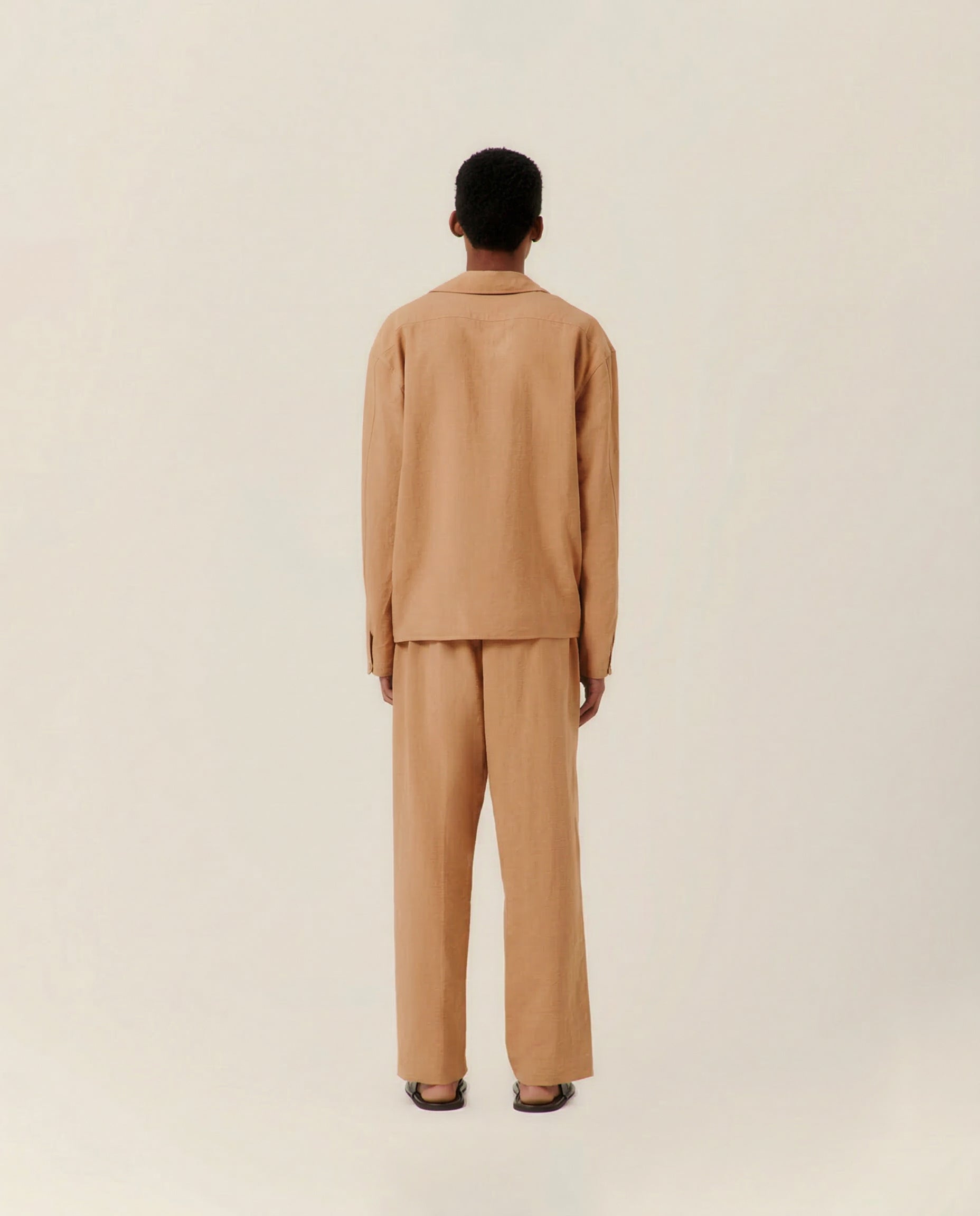 Tie Collar Resort Shirt Clay - COMMAS 