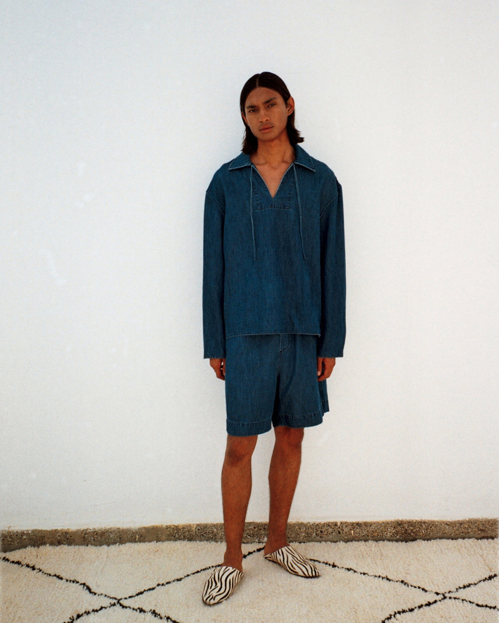 Denim Front Tie Shirt