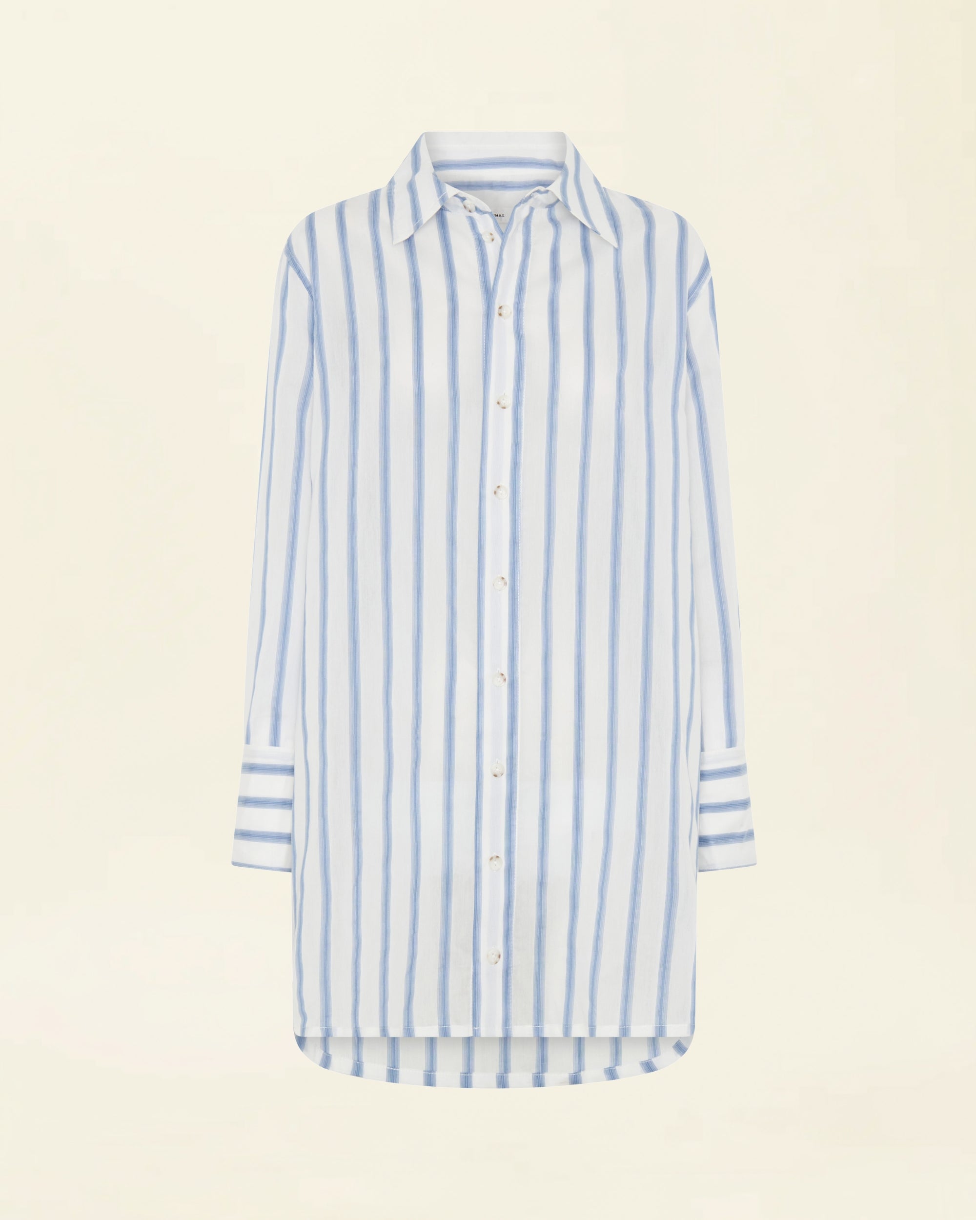 Gradient Stripe Oversized Shirt Dress