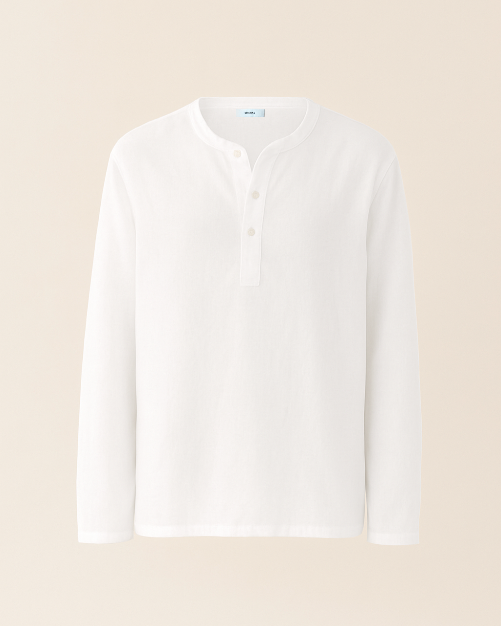 ghosted product of half placket linen shirt in white