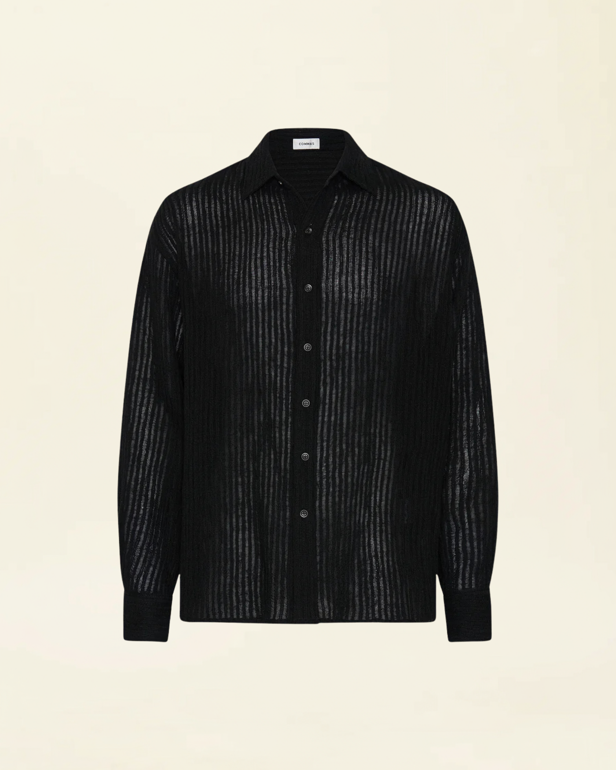 Sheer Stripe Linen Woven Shirt - COMMAS 