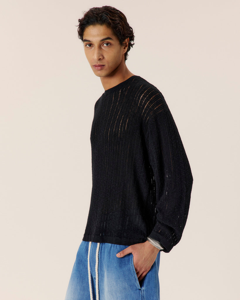 Pointelle Knit Sweater - COMMAS 