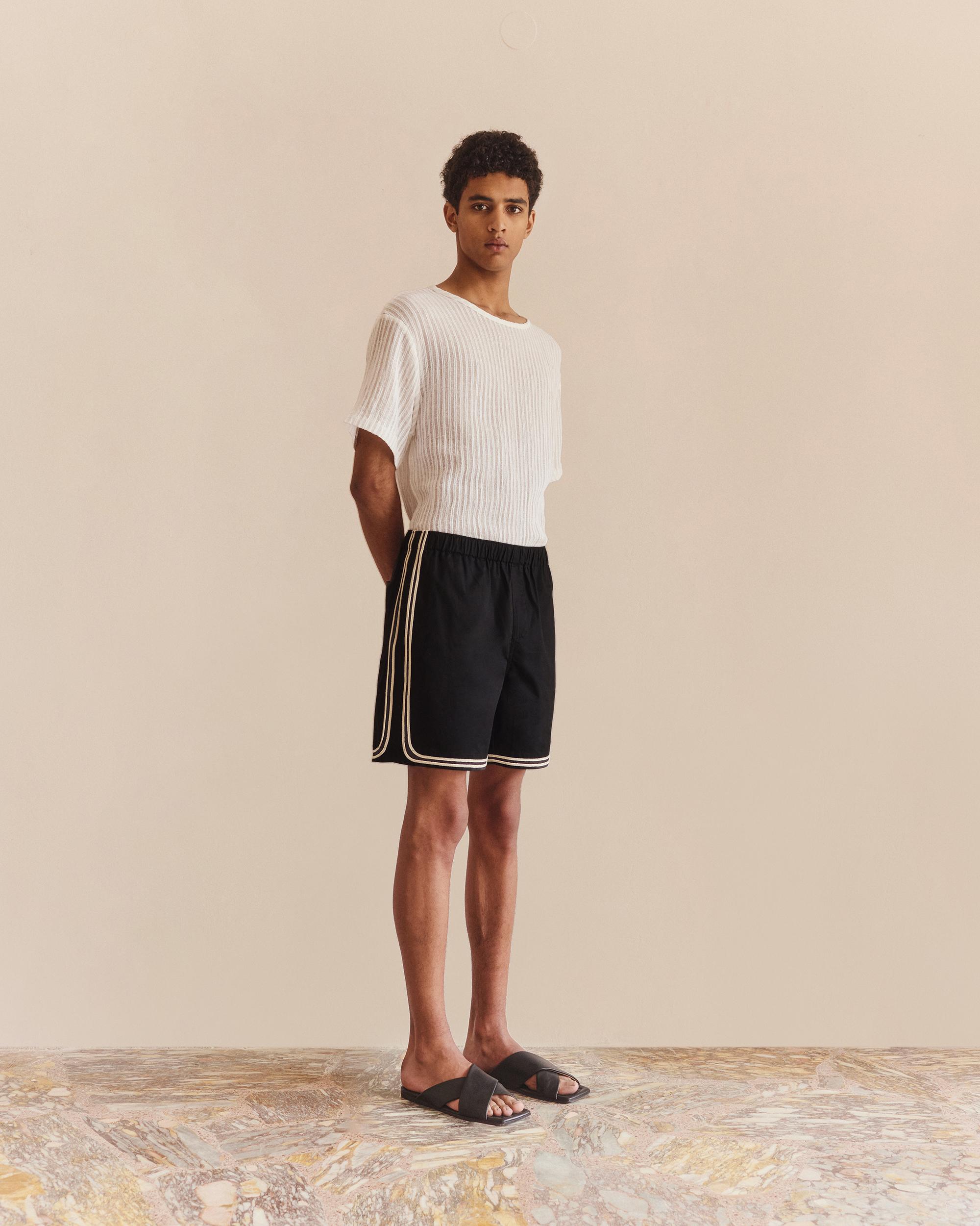 COMMAS linen lounge shorts - White