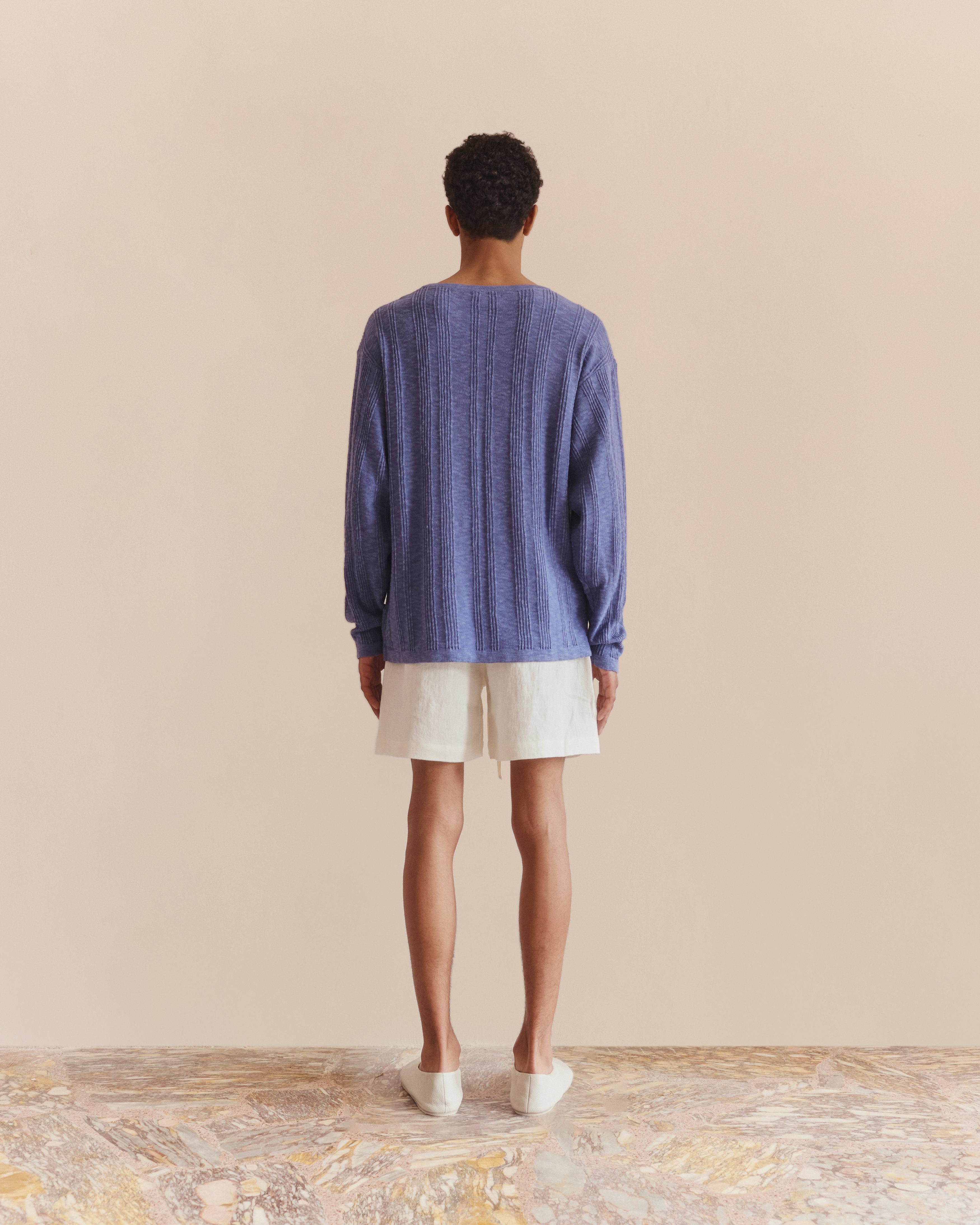 Linen Cotton Sweater Blue