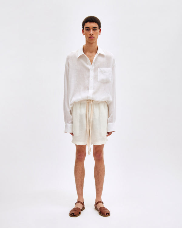White Relaxed Linen Shirt - COMMAS 